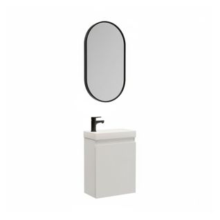 Meuble Lave-mains Lisa + Miroir Ovale