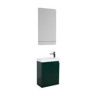 Meuble Lave-mains Lisa + Robinet Chromé + Miroir Rectangulaire