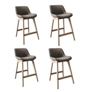 Lot De Chaises Mellow D'îlot Et Bar En Chêne Et Assise Tissu 65cm