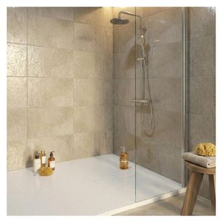 Receveur De Douche Soma Aspect Pierre Extra-plat Blanc