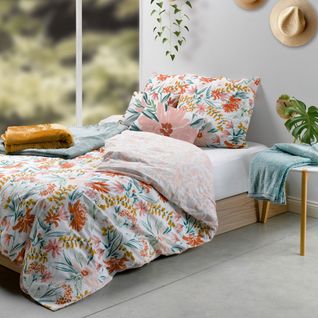 Housse De Couette 220x240 Cm + Taies D'oreiller, Coton 57 Fils, Marna