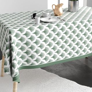 Nappe Rectangulaire Anti Tache 140x200 Cm Coton Papyrus Vert