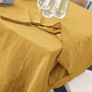 Nappe Rectangle 150x250 Cm Gaze De Coton Safran