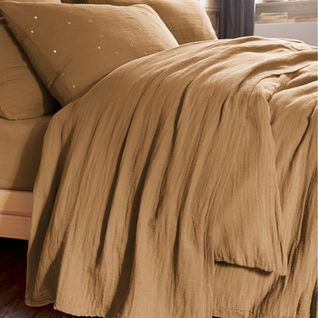 Drap Plat 240x300 Cm Gaze De Coton Camel