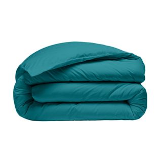 Housse De Couette 240x260 Cm Percale De Coton Bleu Canard