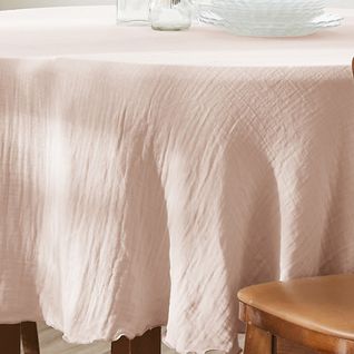 Nappe Ronde 180x180 Cm Gaze De Coton Guimauve