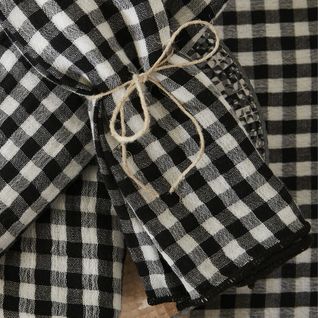 Lot De 3 Serviettes 40x40 Cm Gaze De Coton Quadri Truffe
