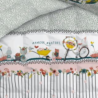 Couette Imprimée 140x200 Cm Coton Jardinage