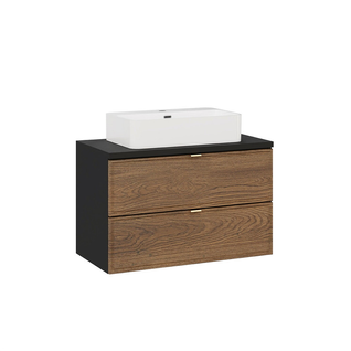 Ensemble De Meubles Sous Vasque - 80 Cm - Avec Plan - Vasque - Mörk