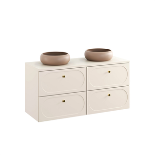 Ensemble De Meubles Sous Vasque - 120 Cm - Avec Plan - 2 Vasques - Sand