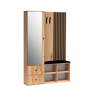 Meuble D’entrée Complet - Avec Penderie, Banc Et Étagères Chaussures - Kavi