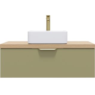 Meuble De Salle De Bain Vasque Posée 90cm 1 Tiroir Vert - Venice