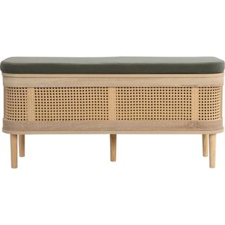 Banc D'entrée Avec Rangement Pour Chaussures En Bois Et Cannage 100 Cm - Bali