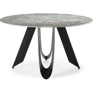 Table à Manger Ronde En Céramique Effet Pierre 4 à 6 Pers. 135 Cm - Orso