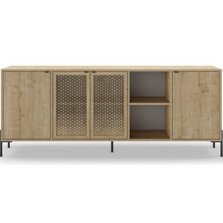 Buffet 4 Portes Effet Chêne 200 Cm - Corto