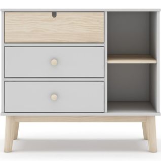 Commode Enfant 3 Tiroirs En Bois Blanc 90 Cm - Lucy