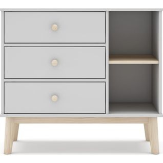 Commode Enfant 3 Tiroirs En Bois Blanc 90 Cm - Elise