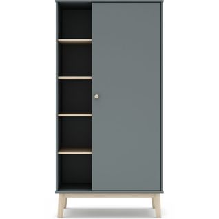 Armoire Enfant 1 Porte En Bois Vert Kaki 90 Cm- Elise