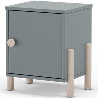 Table De Chevet Enfant 1 Porte En Bois Vert Kaki - Bastien