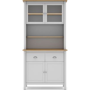 Vaisselier 4 Portes 2 Tiroirs En Bois Massif Blanc 90 Cm - Macha