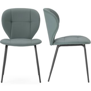 Lot De 2 Chaises En Tissu Vert - Svea