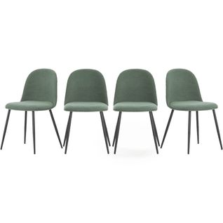 Lot De 4 Chaises En Tissu Vert - Haven