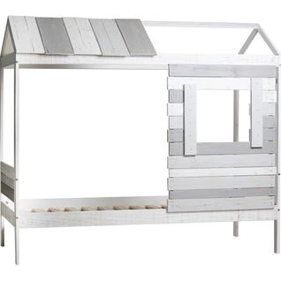 Lit Cabane Enfant Rustique 90x190 Cm En Bois Clair/gris - Sue