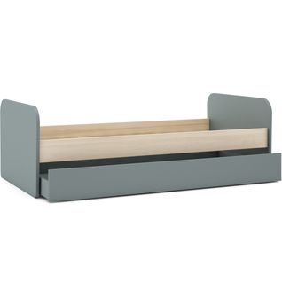 Lit Gigogne Enfant 90x190 Cm à Tiroir En Bois Vert Kaki - Elise