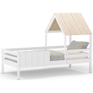 Lit Cabane Enfant 90x190 Cm En Bois Blanc - Eloan