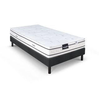Lavande Ensemble Matelas Et Sommier Foncé 90x200 - Ep.21 Cm - Latex - Aération - 7 Zones- Équilibré