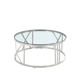 Table Basse Atmos Chrome Et Plateau En Verre - Transparent - 100cm