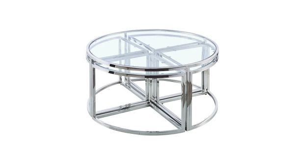 Table Basse Elve Chrome Transparent 90x45 Cm