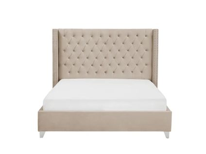 Lit Double 180x200 Cm Princesse Velours Sommier Inclus