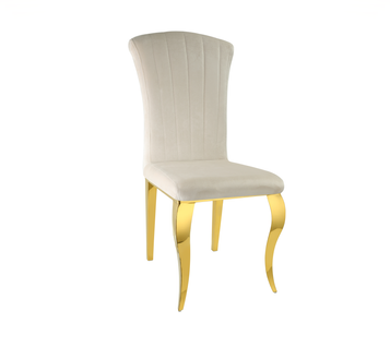 Lot De 6 Chaises Baroque Louis Gold Velours Beige