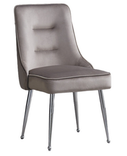 Lot De 2 Chaises Luxury Zip En Velours Pieds Chromés - Moka