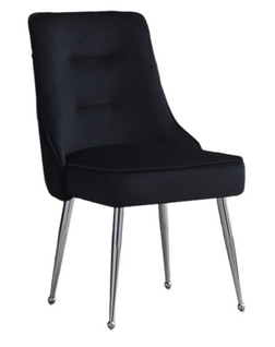 Lot De 2 Chaises Luxury Zip En Velours Pieds Chromés - Beige