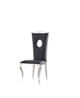 Lot De Chaises Baroque Royal Chrome Simili Noir