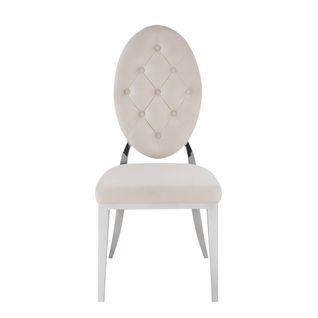 Lot De Chaises Medaillon Capitonnées  Chrome Et Velours