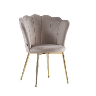 Lot De 2 Chaises Nymphea Pieds Gold Assise Velours Moka