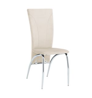 Lot De 6 Chaises Duna Chrome Velours Beige