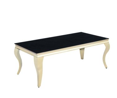 Table Basse Baroque Gold 120x60x45 Cm – Plateau Noir