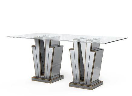 Table à Manger Galaxy Miroir Plateau Transparent