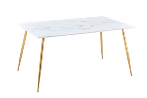 Table à Manger Agnes Bois Effet Marbré 150x90 Cm