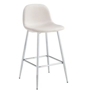 Lot De 2 Tabourets De Bar Scandinave Pied Chrome Velours