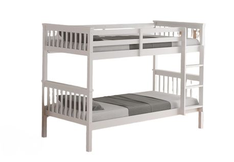 Lit Superposé 1+1 Batna En Bois Blanc 90x190 Cm