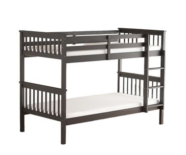 Lit Superposé 1+1 Batna En Bois Gris 90x190 Cm