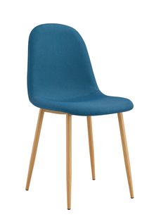 Lot De 2 Chaises Scandinave – Tissu et Pied Métal Effet Bois – 44x54,5x86 Cm