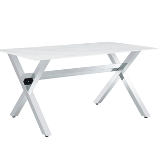 Table à Manger Ixe – 180 Cm – Chrome XXL et Plateau Verre Trempé