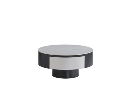 Table Basse Tornado – Avec Tiroir – Noir et Blanc – 80x40 Cm