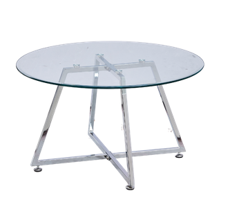 Table Basse Heloise Chrome Et Plateau En Verre 80x45 Cm - Transparent